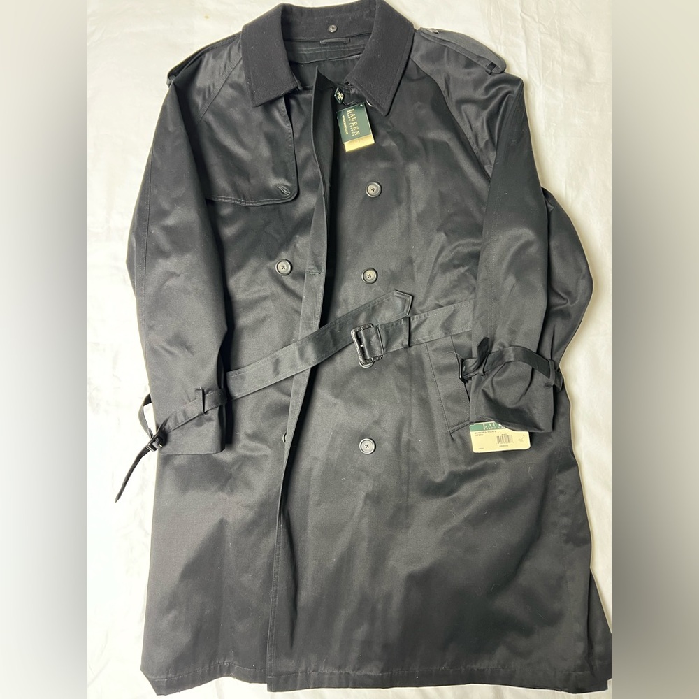 NWT Ralph Lauren Men's Classic Black Trench Coat